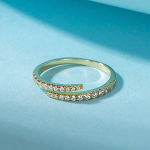 Модные ювелирные изделия 2025 женщин Прекрасные Кольца Позолоченные 4A CZ вечность 925 Серебряное кольцо регулируемое - Product Image 4