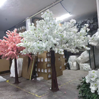 Décoration de mariage arbre floral japonais Sakura en soie 8ft 10 ft rose blanc auvent artificiel en soie fleur de cerisier à vendre