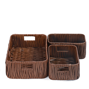 Home Decor Basketry Rattan Hanging Wicker Laundry Rolling File Cabinet Wicker Storage Basket