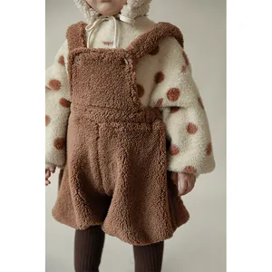 D1266 आराध्य बच्चों सर्दियों लघु पैंट आलीशान गर्म 100% कपास अस्तर के साथ लड़कियों के फैशन प्यारा चौग़ा
