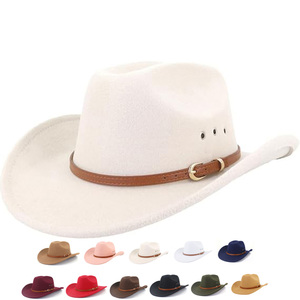 Venta al por mayor de lujo Unisex Old School sombrero de fieltro de alta calidad personalizable Wooly Vintage vaquero vaquera hombres fiestas pesca Casual - Product Image 1