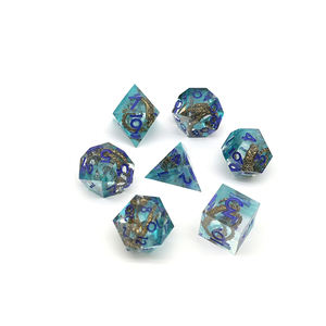 ชุดลูกเต๋าเรซิ่นหลากสีสัน ลึกลับ น่าสนใจ รูปทรงหลายเหลี่ยม ลายคธูลู สำหรับเล่นเกม DND แบบหลายผู้เล่น เทคนิคการเล่นบนโต๊ะ เกมสวมบทบาท - Product Image 3