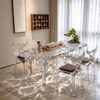 Table basse et table à thé personnalisables haut de gamme en cristal synthétique transparent, style luxe léger, pour salon et mobilier de maison