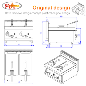<span class=keywords><strong>Friteuse</strong></span> commerciale à <span class=keywords><strong>gaz</strong></span> à deux réservoirs et deux paniers, comptoir, GF-585 - Product Image 3