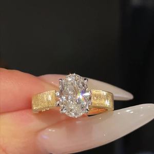 Gi HPHT CVD, классическое кольцо для полировки, 14 карат, 18 карат, полировочное кольцо с овальным вырезом, лабораторное кольцо с бриллиантами для мужчин и женщин, обручальное кольцо - Product Image 3