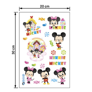 Autocollants muraux Mickey Minnie en PVC, forme irrégulière décorative pour chambres d'enfants, design moderne 20x30 - Product Image 5