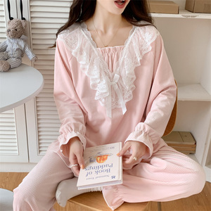 SAMWESTART île velours pyjamas pour femmes automne hiver dentelle chaud à manches longues maison vêtements ensemble peut être porté à l'extérieur - Product Image 4