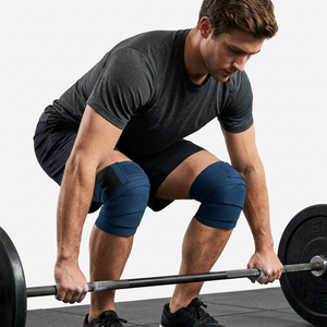 Bandes de Compression pour Genoux de Haute Qualité avec Logo Personnalisé, Ajustables, Antidérapantes, Unisexe, pour Musculation - Product Image 1