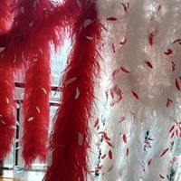 Écharpe en plumes d'autruche épaisses, boa en plumes de coq rayées pour costumes de danse, arts, artisanat, mariages et fêtes