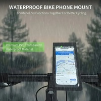 Support de téléphone étanche pour vélo, étui de téléphone pour vélo en TPU PVC avec écran tactile et housse de pluie, support de guidon pour moto