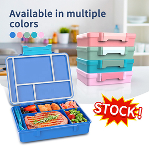 Aohea กล่องเบนโตะพลาสติกสำหรับเด็กภาชนะแบบใช้แล้วทิ้งมีส้อมและช้อนซอสสำหรับเด็ก5ช่อง - Product Image 5