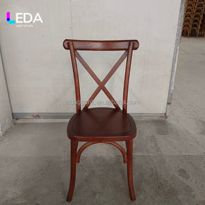 Chaise de salle à manger en rotin à dossier croisé LEDA X, chaises de banquet en bois pour mariages, événements, restaurants, style ferme - Product Image 3