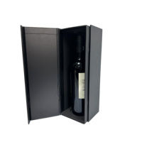 Caja de Vino Magnética Plegable Negra de Lujo Personalizada al por Mayor con Grabado para Empaque de Vodka y Refrescos, Empaque de Cartón