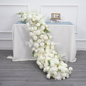 Décoration de mariage Décoration florale de mariage Table de réception en soie artificielle Chemin de fleurs Centre de table - Product Image 1