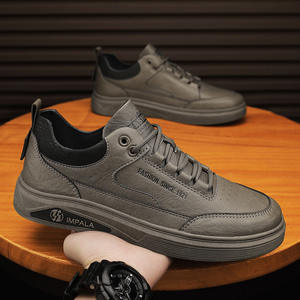 Impala Men's Casual Leather <b>Shoes</b> Round Toe Lace-up EVA Midsole Rubber Outsole All Seasons <b>Walking</b> <b>Style</b> Flat <b>Shoes</b> - Product Image 5