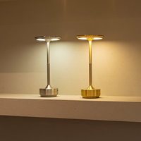 Lampe de table tactile en aluminium de style minimaliste moderne de haute qualité, lumière d'ambiance pour chambre à coucher, restaurant, camping en plein air - Batterie