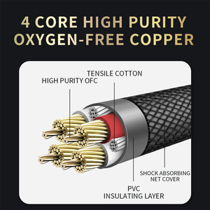 כבל רמקול מצופה זהב נחושת טהורה OFC טהורה במיוחד עם מחבר בננה לנגן DVD ומסך עם מעטפת PVC - Product Image 5