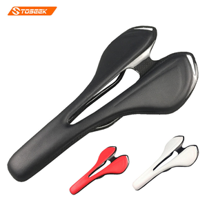 Selle de vélo TOSEEK en carbone, ventilation simple, cuir, siège avant pour <span class=keywords><strong>VTT</strong></span>, vélo de route, selle de vélo confortable - Product Image 2