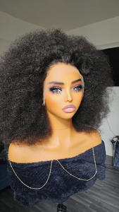 <span class=keywords><strong>Parrucca</strong></span> Voluminosa <span class=keywords><strong>Afro</strong></span> Kinky Ricci Capelli Umani Lace Front Brasiliana Caschetto Corto <span class=keywords><strong>Parrucca</strong></span> Frontale in Pizzo HD Capelli Umani Naturali per <span class=keywords><strong>Donna</strong></span> - Product Image 4