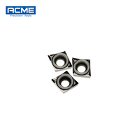 Plaquette de tournage CNC CCGT060202 en carbure revêtu PVD pour alliage d'aluminium, haute brillance, OEM
