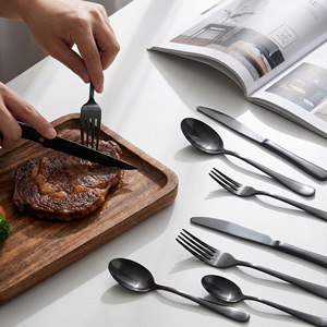 Cubertería de Metal de Lujo de la Serie Star Diamond, Cuchillo, Tenedor, Cuchara, Tenedor para Carne, Cuchara para Postre, Juego de 24/36 Piezas - Product Image 2