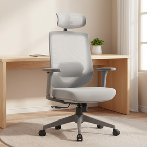 Silla de Oficina Ergonómica Contemporánea, Respaldo Alto, Multifuncional, Ejecutiva, Ajustable, con Reposacabezas, Base de Nailon Moderna, Material de Espuma - Product Image 1