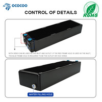 OCOOCC OC-CRT36H5-65R 360mm cuivre rvb liquide radiateur refroidisseur ventilateur pour ordinateur équipement de beauté refroidissement par eau ordinateur 4pin boîte