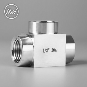 Conector en T de Acero Inoxidable 304, Rosca Interna de 1/2 Pulgada, Accesorio para Tubería de Aire, Agua e Hidráulica, Conector para Tubo Cuadrado M20 - Product Image 1