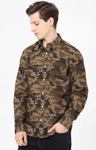 2024 nouvelle Collection tout Camo imprimé hommes chemises habillées à manches longues 100% coton multi-couleurs fil teint sergé pour l'été - Product Image 2