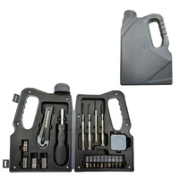 Ensemble d'outils multifonctionnels pour la maison, portable et personnalisable, 21 pièces, étui rigide en PP, acier au carbone, outils à main, cadeau promotionnel d'urgence pour la maison