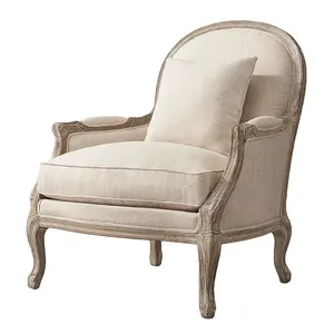 Accueil Salon Fauteuil d'appoint Confort Luxe Loisirs Chaise simple à dossier haut Fauteuil en lin Chaise longue