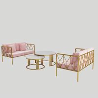 2025 ensembles simples roses larges rectangulaires de sofa de bureau de salon avec le cadre en métal