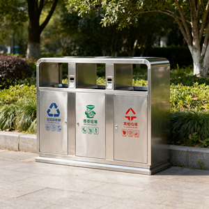 Tùy chỉnh đôi đường phố ngoài trời thùng rác, thép không gỉ vườn rác, công viên ngoài trời hiện đại Thùng rác ngoài trời - Product Image 5