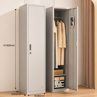 Casier en acier à une porte, armoire métallique verrouillable pour le rangement des vêtements du personnel