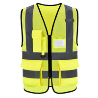 Gilet de sécurité réfléchissant pour géomètre, gilet d'inspection haute visibilité en maille avec poches utilitaires