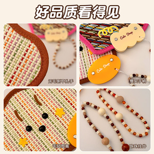 Éventail artisanal coloré en feuilles de palmier, portable, accessoire photo, pendentif décoratif, accessoire de mode estival - Product Image 2