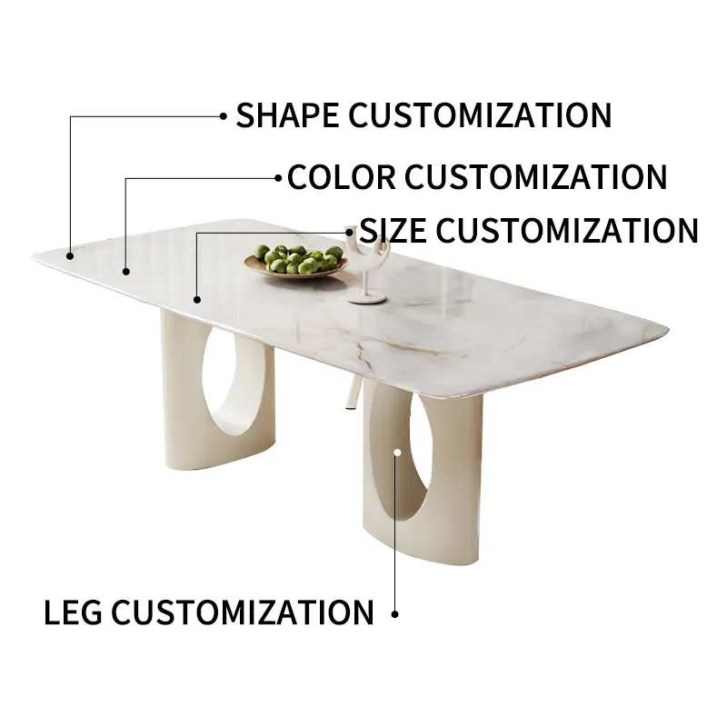 ריהוט גואנגדונג עיצוב מודרני שיש שולחן שולחן פינת אוכל ריהוט שולחן אוכל סט כיסא יוקרה עם עץ מלא Bsae