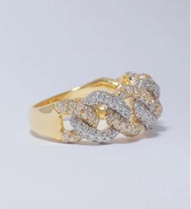 Bague en argent sterling 925 avec diamant moissanite, brillance VVS, bijoux hip-hop personnalisés pour un style unisexe - Product Image 1