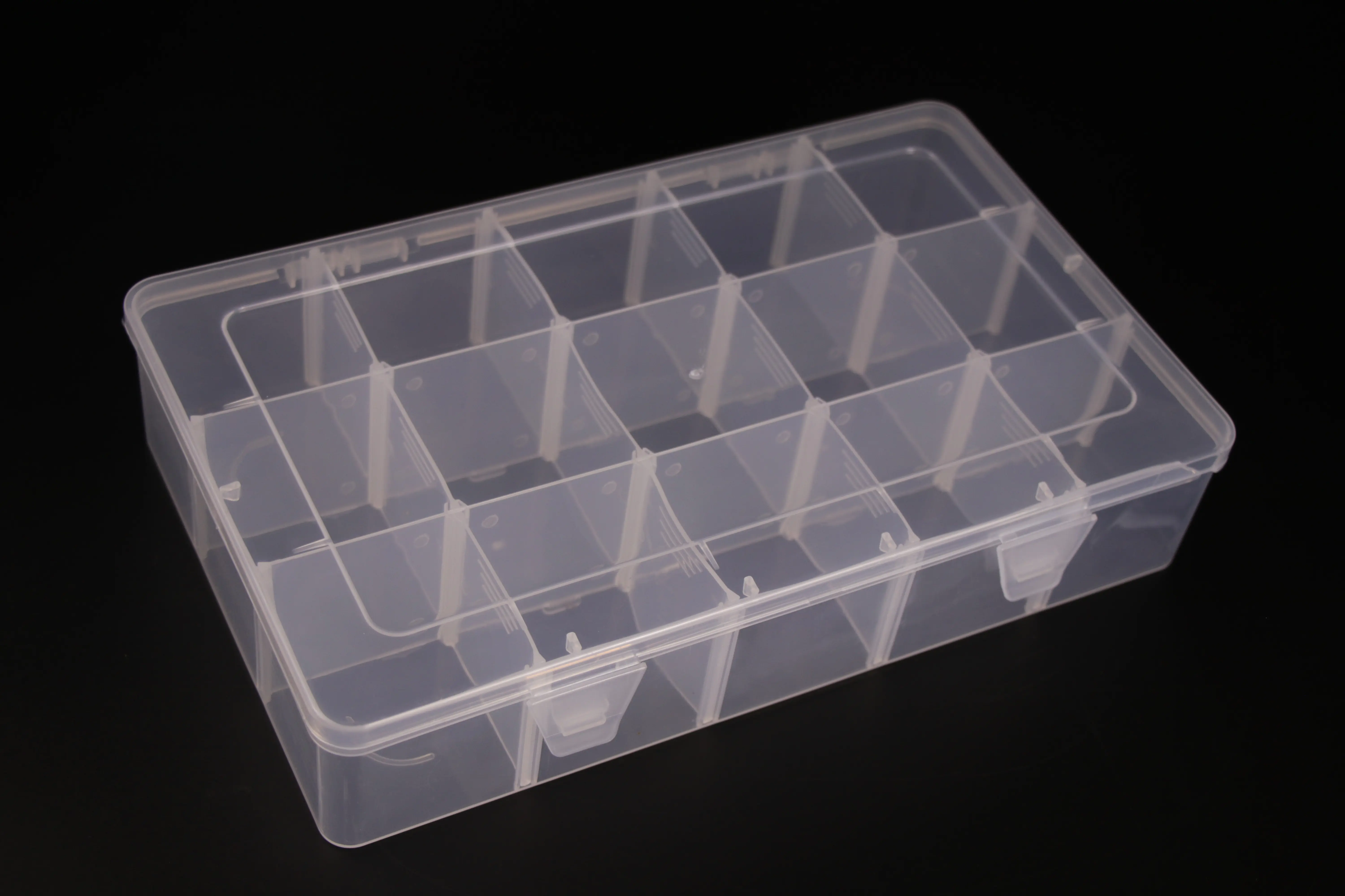 New product easy carry big 15 grid jewelry beads transparent plastic storage box