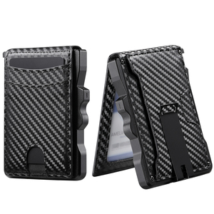 Hot Sale Pop Up <b>RFID</b> Blocking Carbon Fiber Pattern Minimalist Smart <b>Wallet</b> with Money Clip Card <b>Wallet</b> Men Credit Card Holder - Product Image 1