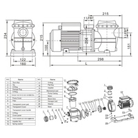Pompe de piscine haute efficacité Water Faery 0,35 CV à 2 CV 110 V 220 V 380 V 50 Hz 60 Hz pour usage commercial et résidentiel