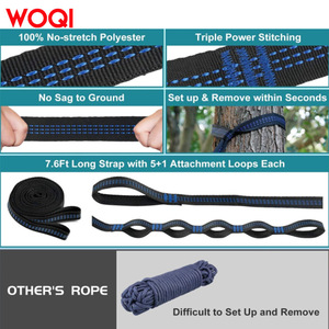 Correas para Hamaca Woqi de Nailon, Portátiles, para Acampar al Aire Libre, Senderismo, Viajes, Diseño Minimalista, Ligeras (0.7 kg) - Product Image 4