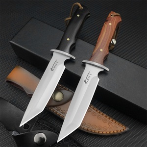 มีดพกพา EDC สำหรับกิจกรรมกลางแจ้ง เหล็ก 7Cr13Mov ใบมีดแบบ Fixed Blade ด้ามไม้มะเกลือ/ไม้พะยูง พร้อมปลอกหนัง สำหรับเดินป่า ตั้งแคมป์ DIY OEM - Product Image 2