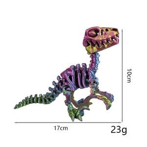 Scheletro di dinosauro stampato in 3D, modello di Tyrannosaurus Rex con articolazioni mobili e bocca aperta, giocattolo in plastica PLA per bambini e collezionisti - Product Image 3