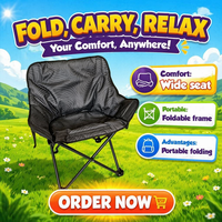 Chaise pliante moderne ultra-légère et confortable avec dossier bas rembourré en coton, idéale pour le camping, la plage, la pêche, la maison et le parc