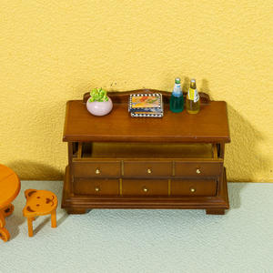 Miniatura DIY Retro Gabinete de nueve compartimentos Muebles de madera Accesorios de escena para casa de muñecas Juguetes para juego y almacenamiento JC DL477a - Product Image 3