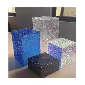 Meja tampilan akrilik warna transparan properti foto kustom geometri kotak akrilik berwarna