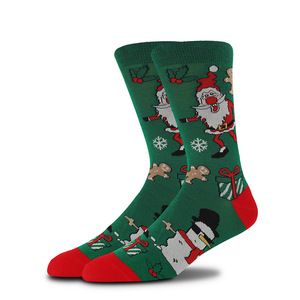 Bulk Wholesale Fashion Cotton Unisex Fun Cozy Crazy Novelty Printed Christmas <strong>Socks</strong> for Men and Women - Product Image 3