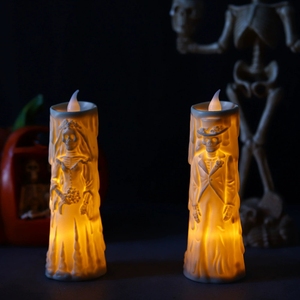 Vela LED <span class=keywords><strong>de</strong></span> <span class=keywords><strong>Novios</strong></span> Esqueletos sin Llama para <span class=keywords><strong>Halloween</strong></span>, Centro <span class=keywords><strong>de</strong></span> Mesa Decorativo con Soporte <span class=keywords><strong>de</strong></span> Calavera para Fiestas <span class=keywords><strong>de</strong></span> Casa Embrujada - Product Image 4