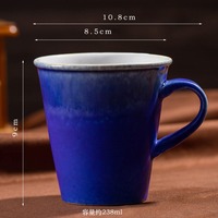 Gaya kreatif dapat digunakan kembali glasir reaktif 8oz keramik Latte Mug dengan pegangan